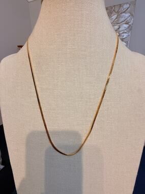 Copied - Gold Tone Textured Herringbone Collar Necklace 17”